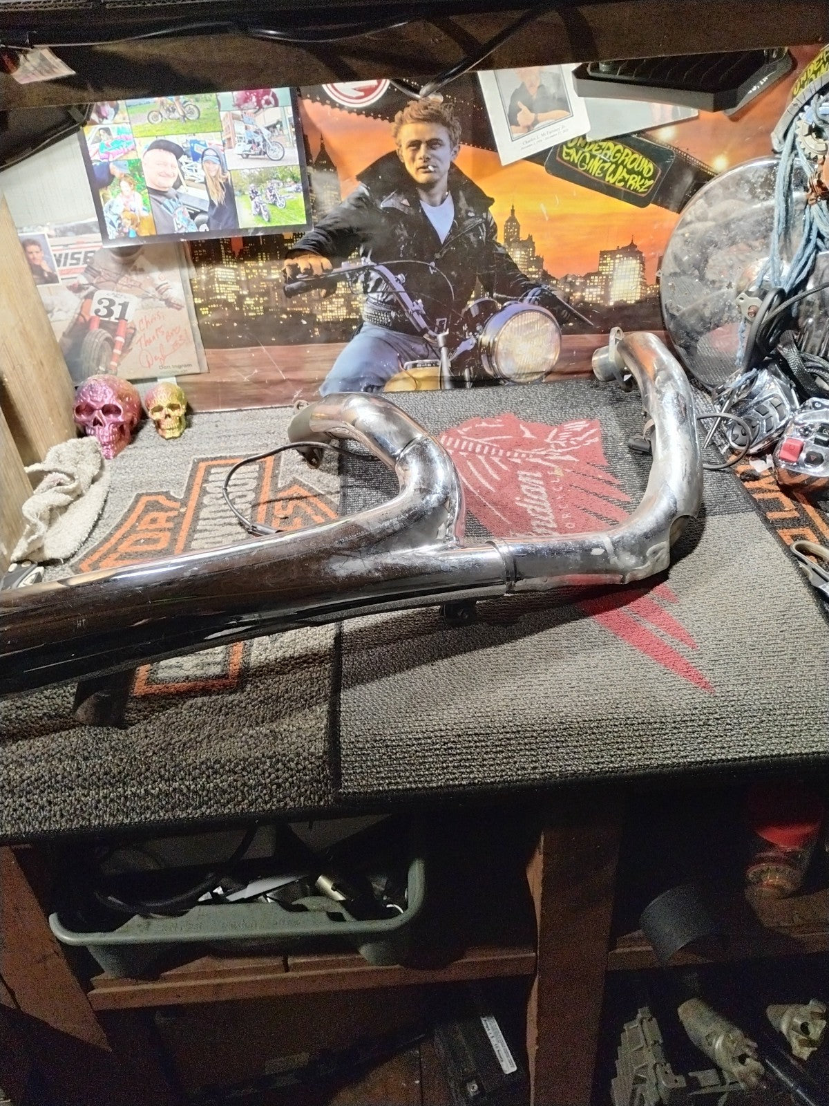 2015 14-18 Indian Chieftain OEM Exhaust Headers Head Pipe W Heat Shields And O2