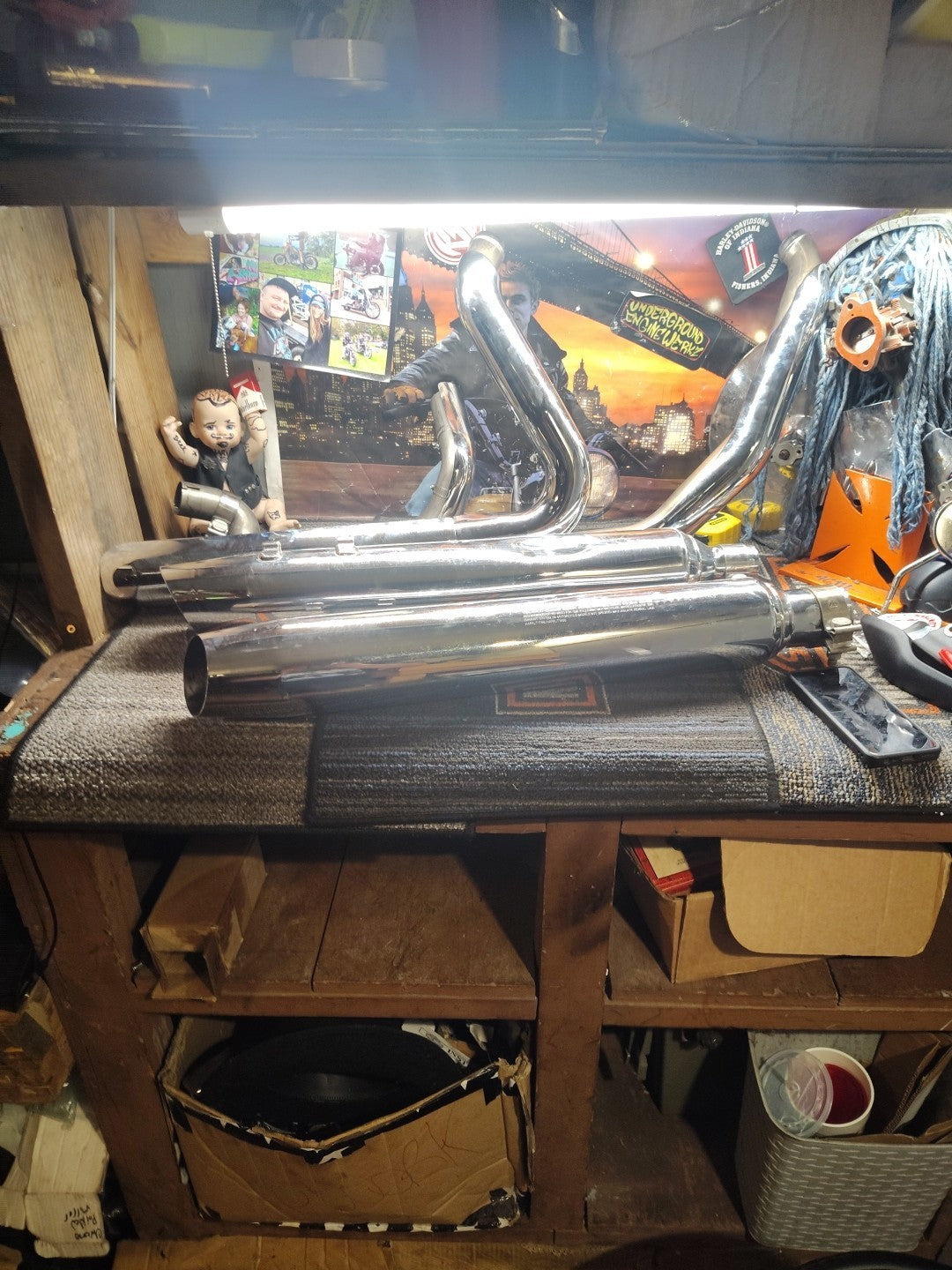 Harley Davidson M8 Exhaust Syst/Chrome 64900236A Slash Tip SlipOn Mufflers