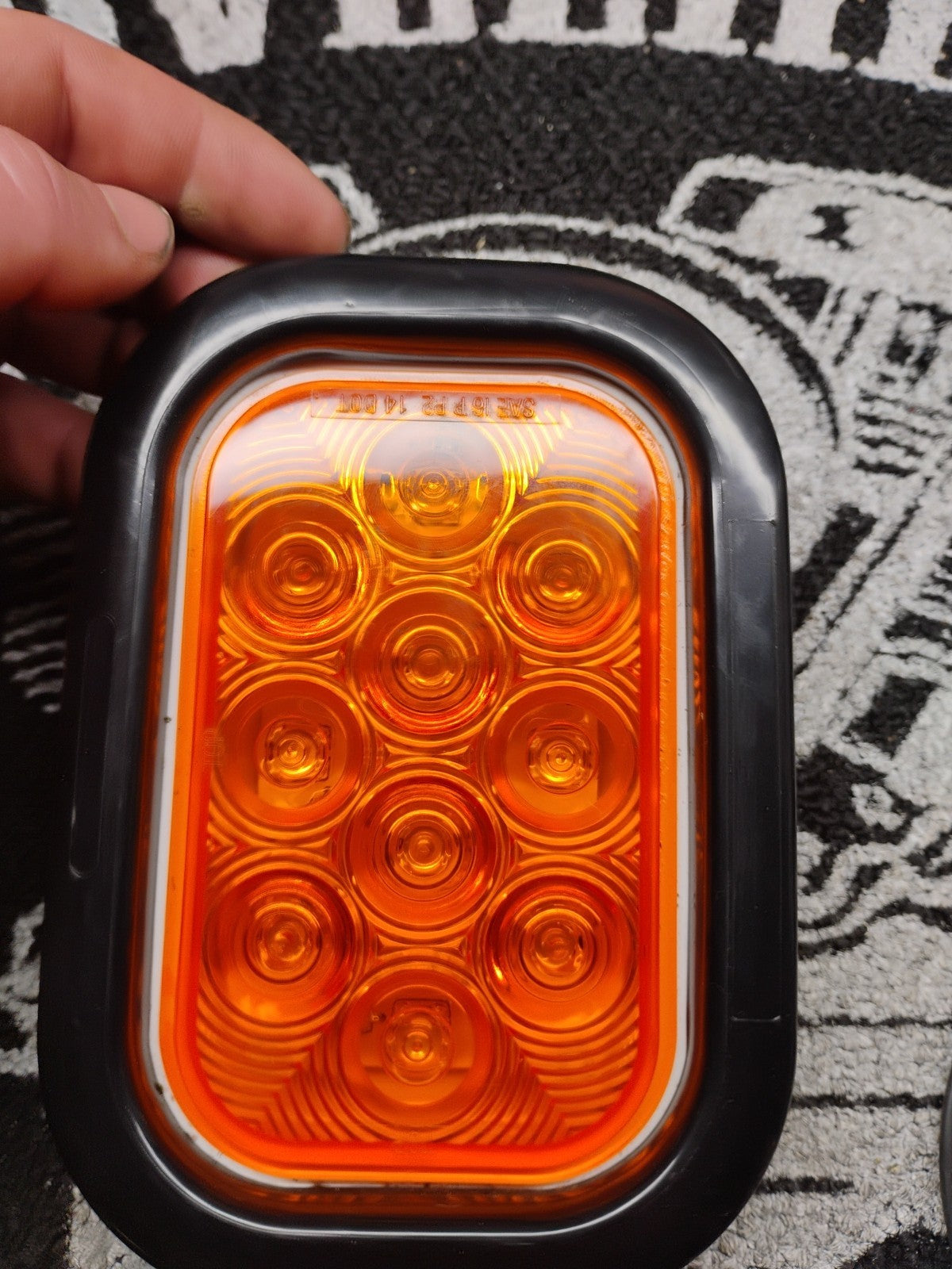 Amber 5" x 3" Rectangular LED Tail Lights DOT 80 Inch Trailer Tow Truck