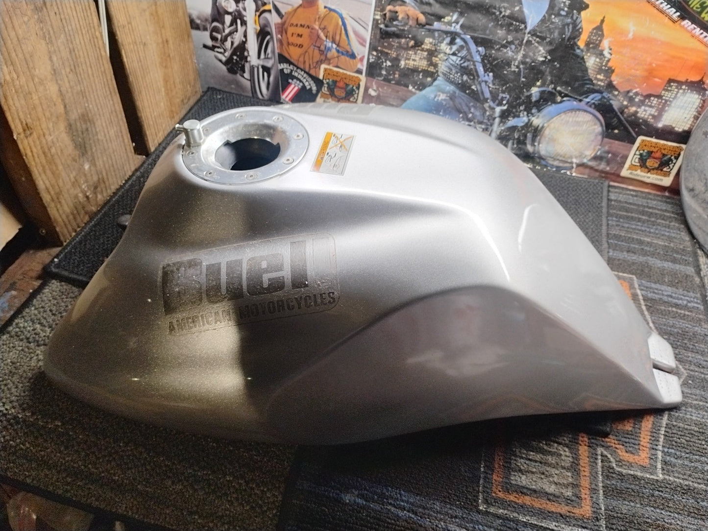 2002 Buell M2 Cyclone Silver Manta Ray Gas Fuel Tank OEM