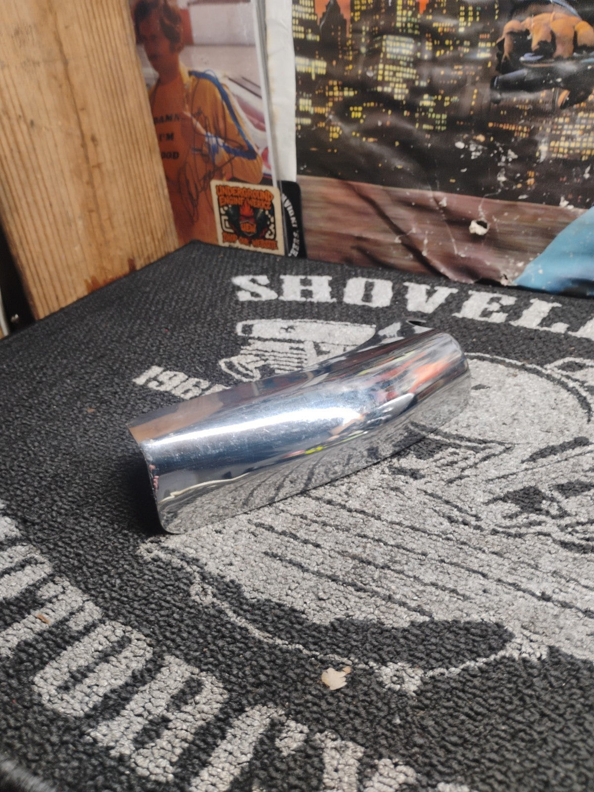 AMF Harley-Davidson 65707-77 Chrome Left Vertical Exhaust Heat Shield