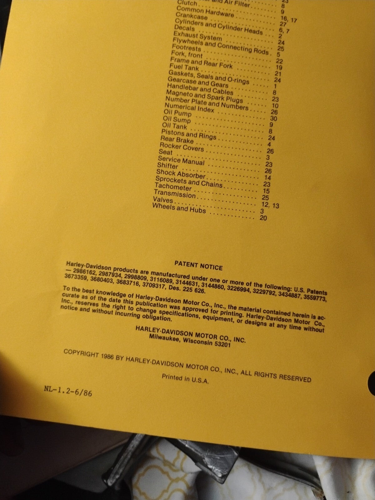 Vtg Harley Davidson XR-750 '72, '75, '77, '80, '83, '86 Parts Catalog 99442-72RG