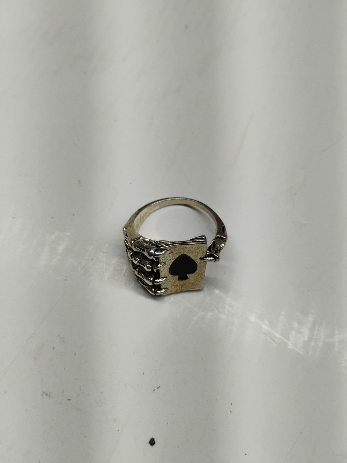 SKULL Hand Lucky Poker Winner King TheBikerMetal Silver Ring for Harley TR134