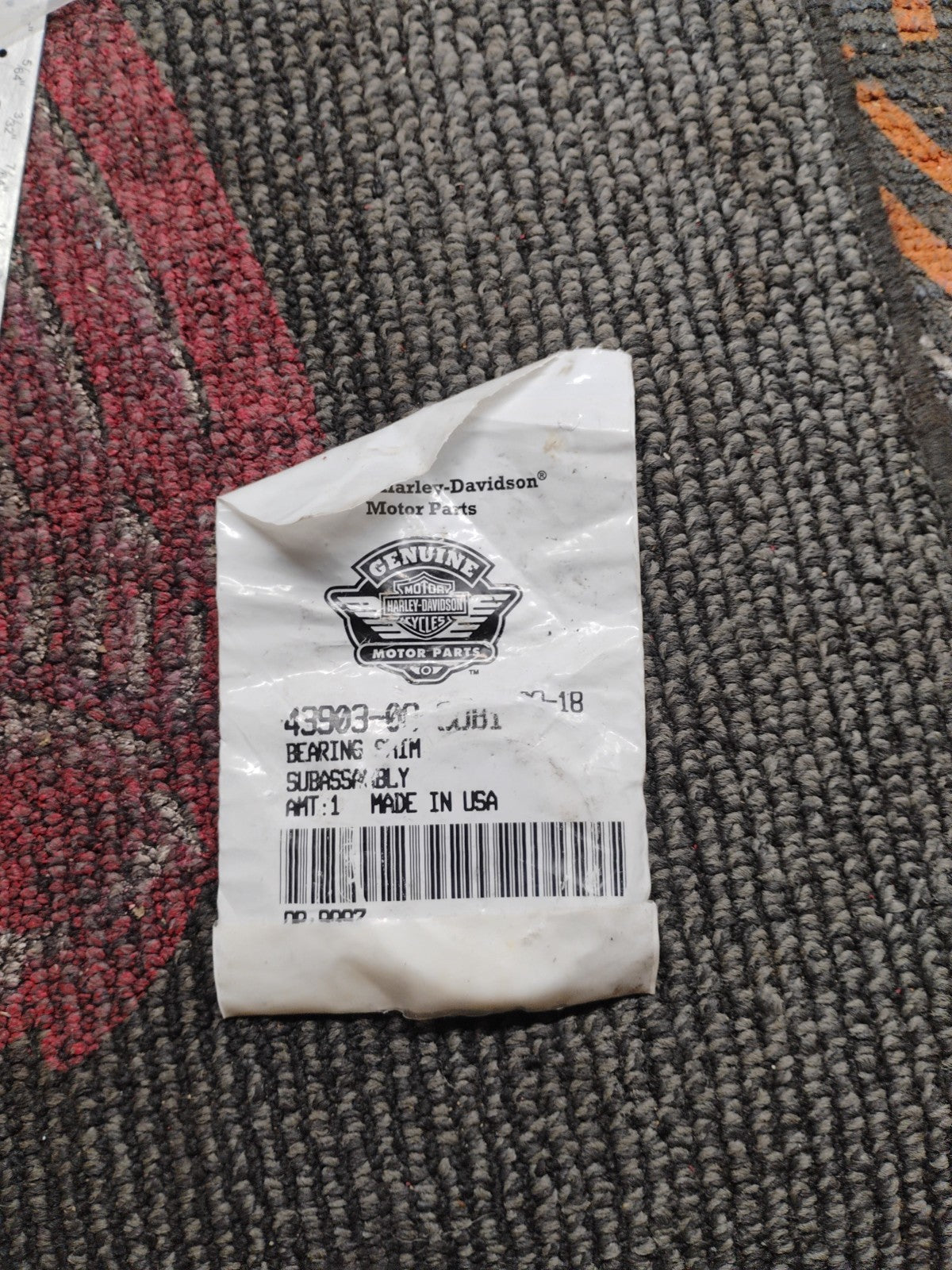 OEM NOS Harley-Davidson Front Wheel Bearing Shim Spacer 43903-08-SUB1