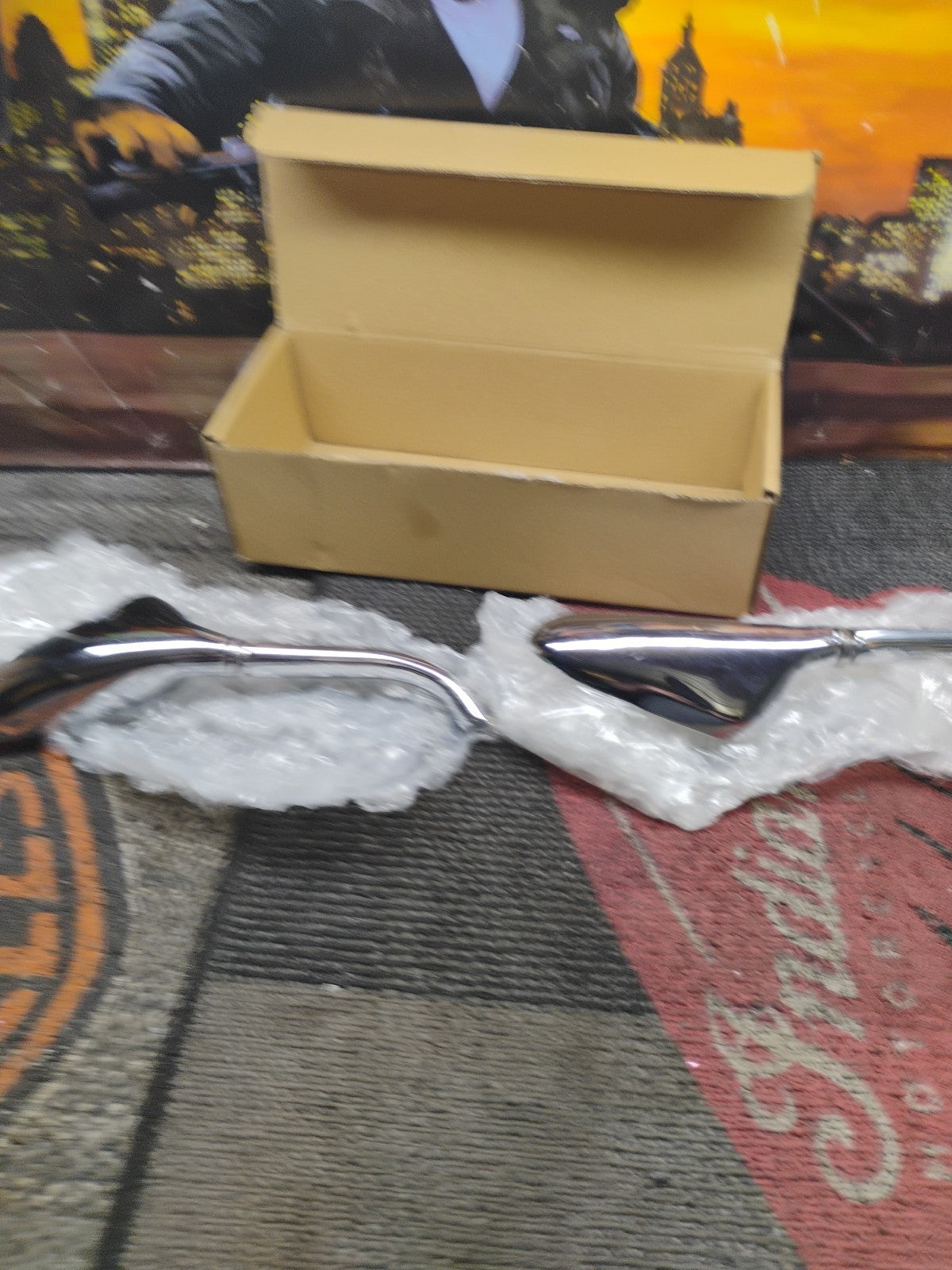 Chrome Billet Mirrors Harley Davidson Custom Bike Metric Motorcycles Bike 6007