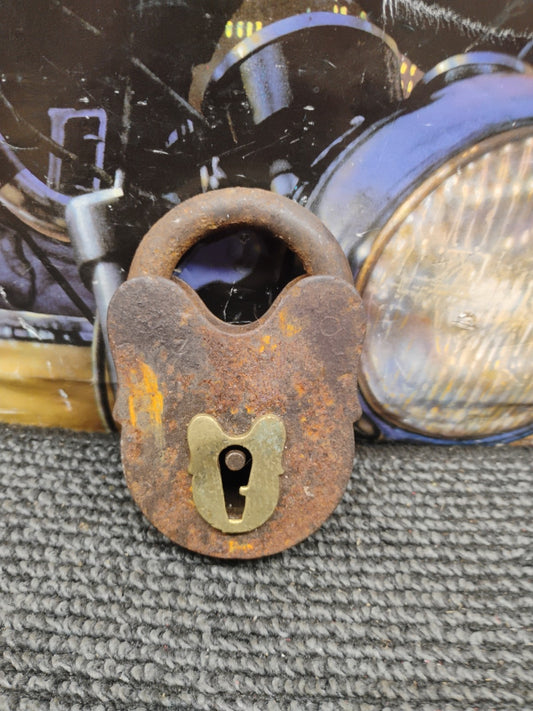 Vintage Improved Tumble Lock Brass Tag Decorative (No Key)