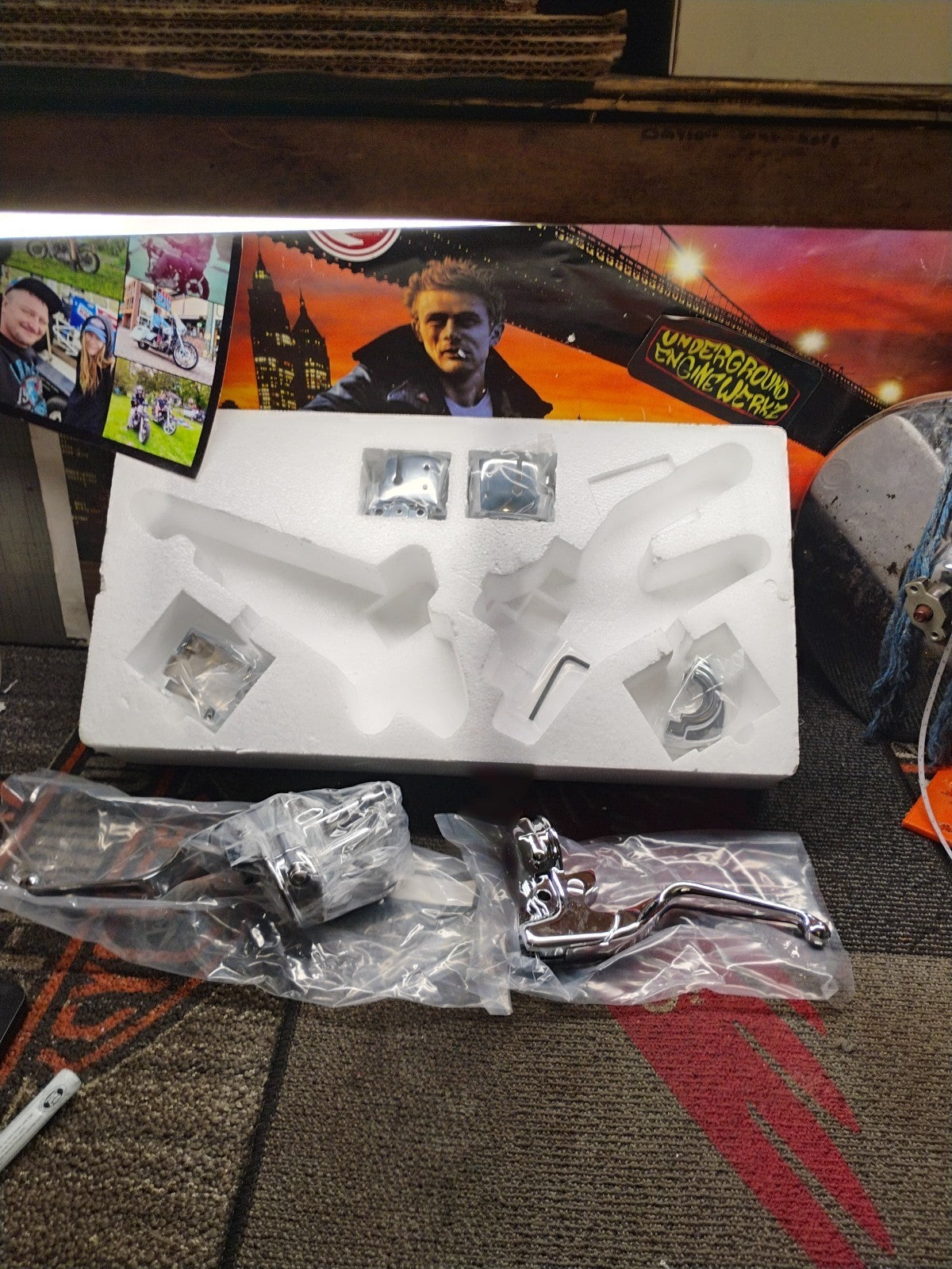 Chrome H/B Control Kit 14mm W/O Switches Fits 14-19XL Art No 22-0841