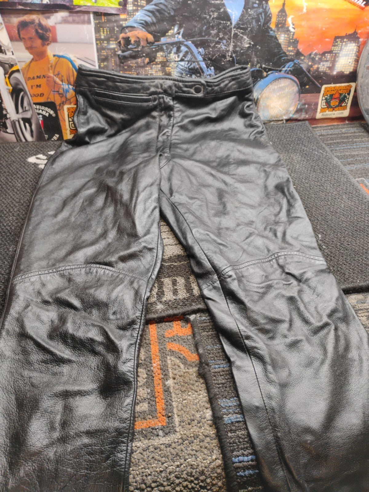 Wilsons Leather Maxima Black Leather Pants Women's Size 6 Motorcycle Biker