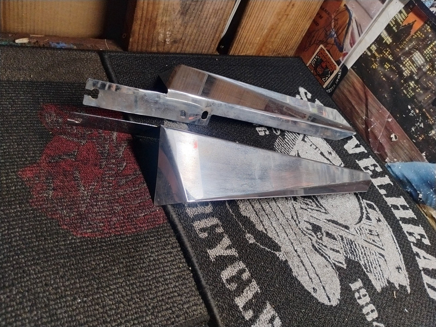 Vintage Harley-Davidson Touring Chrome Wind Guard Windshield Deflector Set OEM