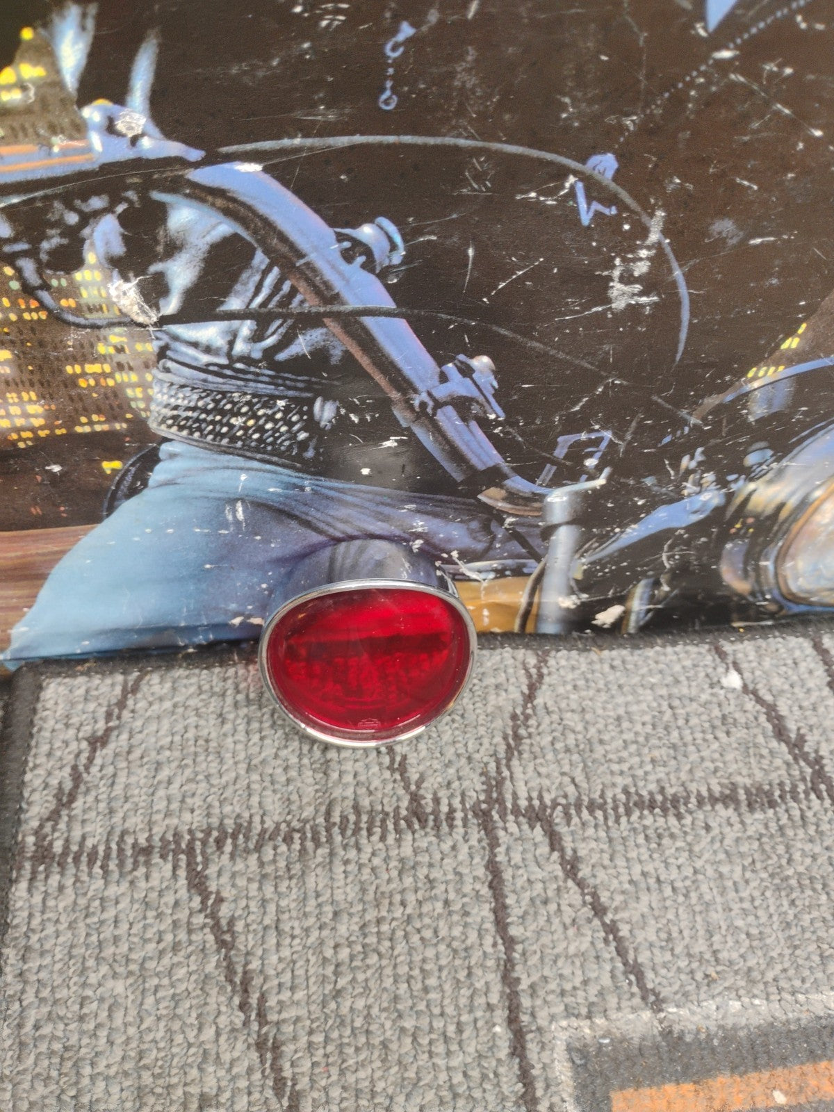 Chrome Turn Signal Bezel Red Lens for Harley Davidson by V-Twin