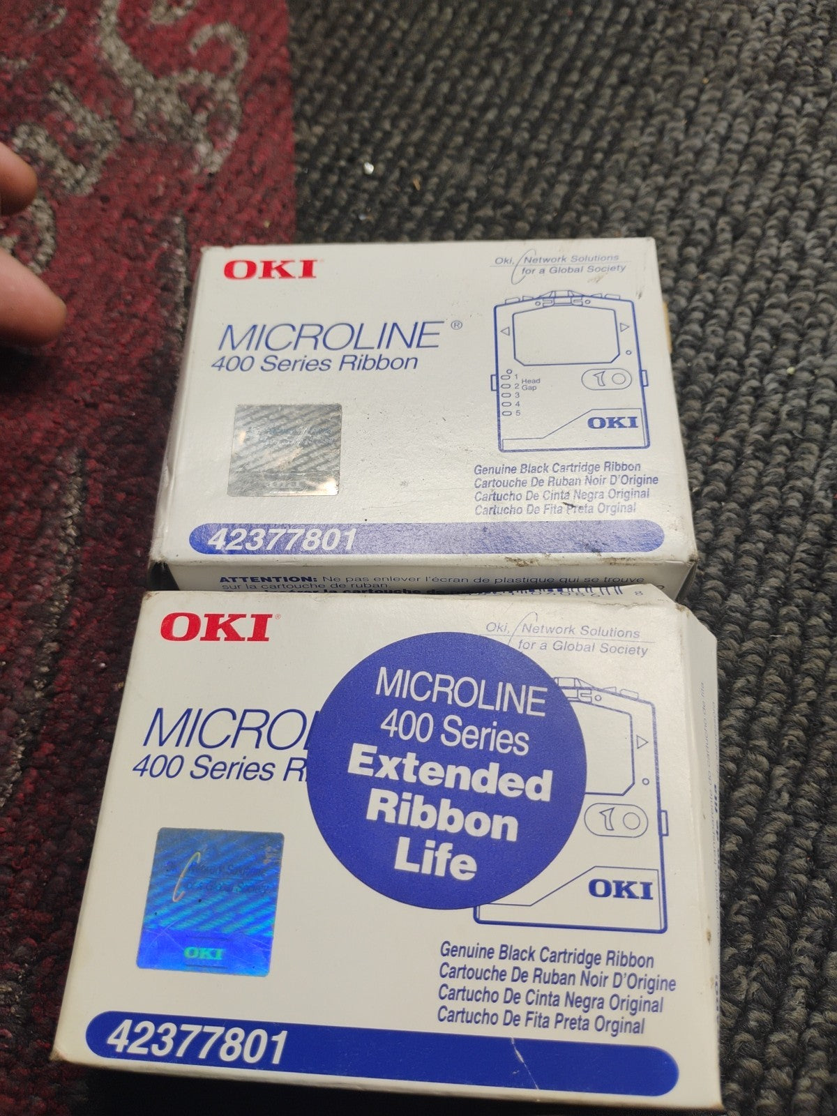 New Genuine Lot of 2 Original Sealed Oki Okidata 420,421,490,491 Printer Ribbons