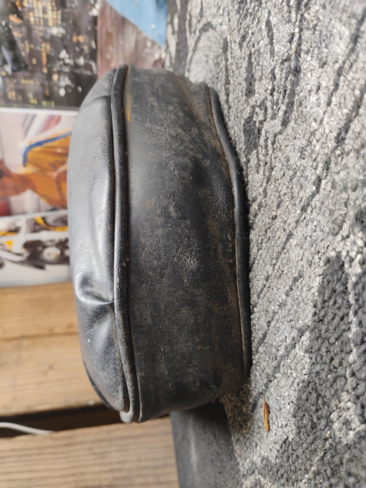 Vintage Harley-Davidson AMF Sissy Bar Backrest Pad Chopper Bobber Black