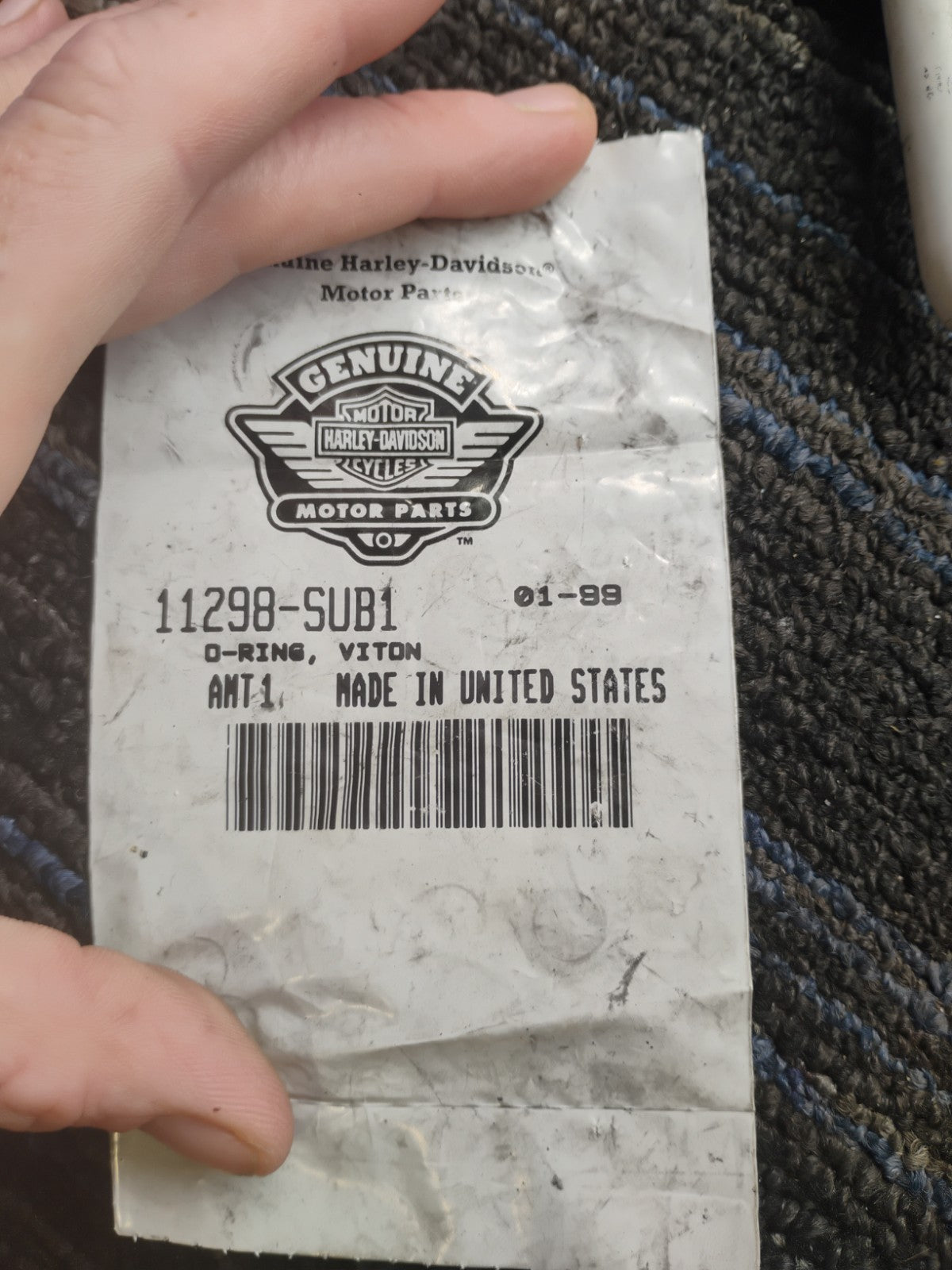 NOS OEM Harley-Davidson Viton O-Ring 11298-SUB1 Genuine Factory Seal