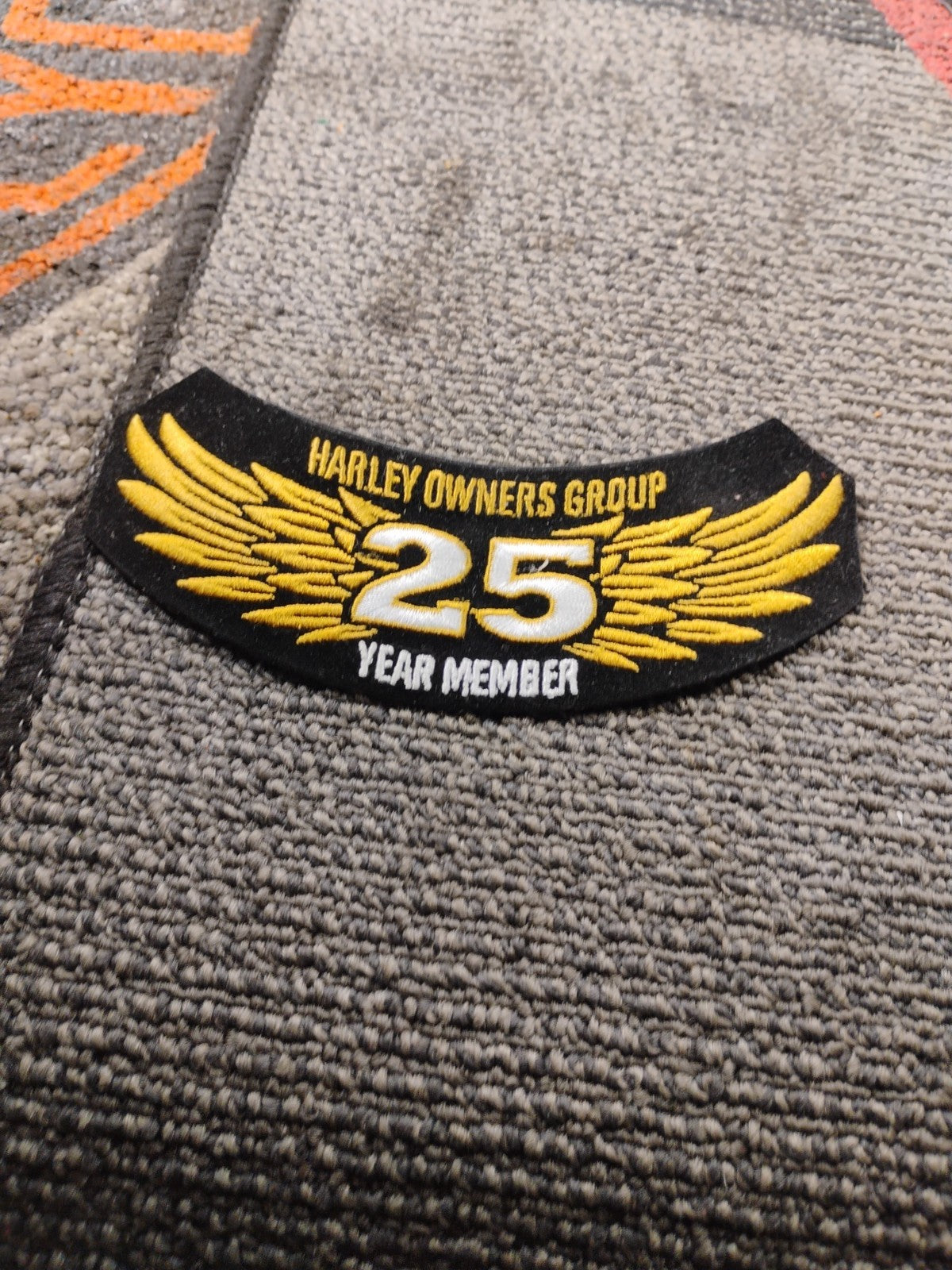 Harley Davidson iron on patch - 25 year member