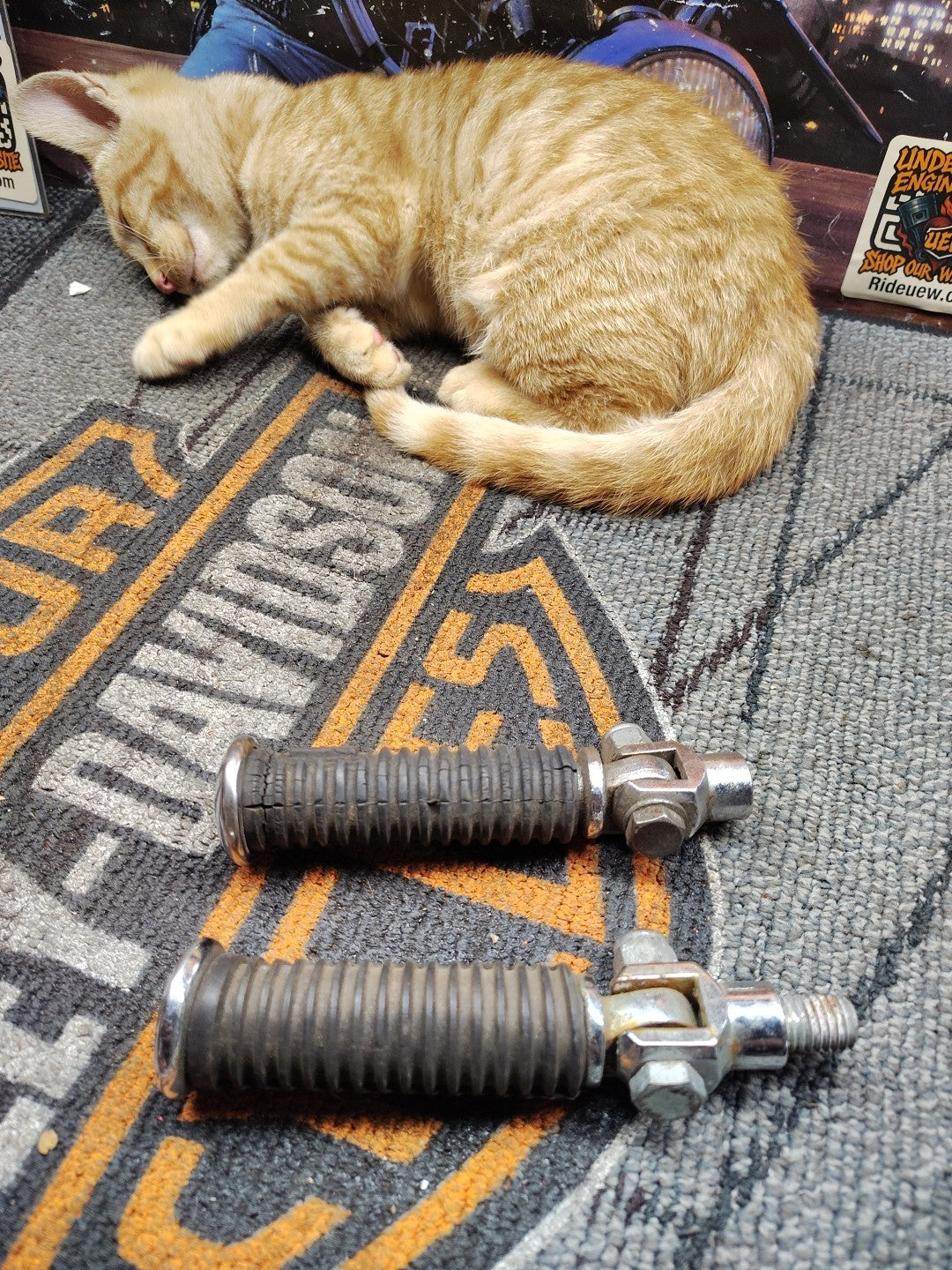 Chrome Tip Harley-Davidson Highway Foot Pegs Off 2001 Heritage Softail