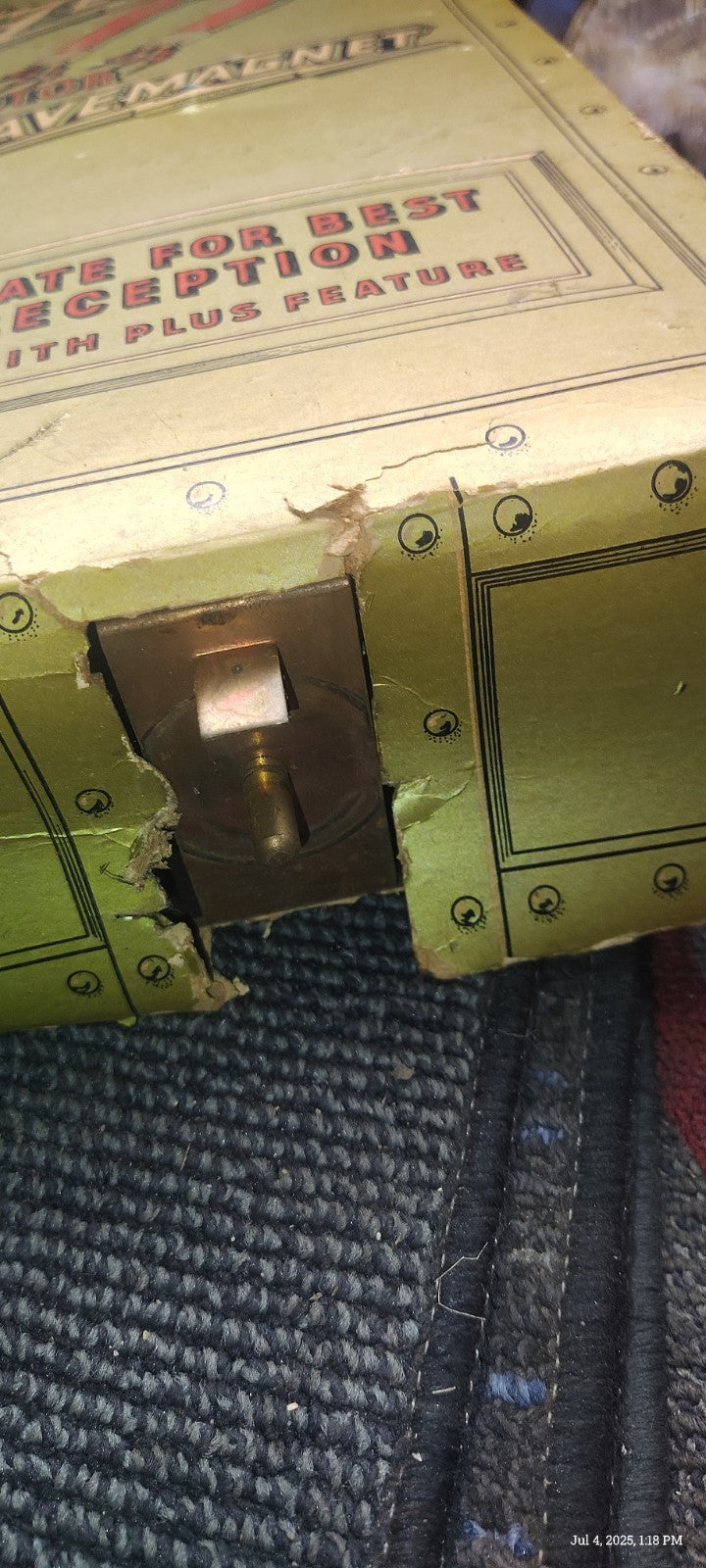 Orig 1940's ZENITH Complete ROTOR WAVEMAGNET ANTENNA w/Mounting BRACKET & SPRING