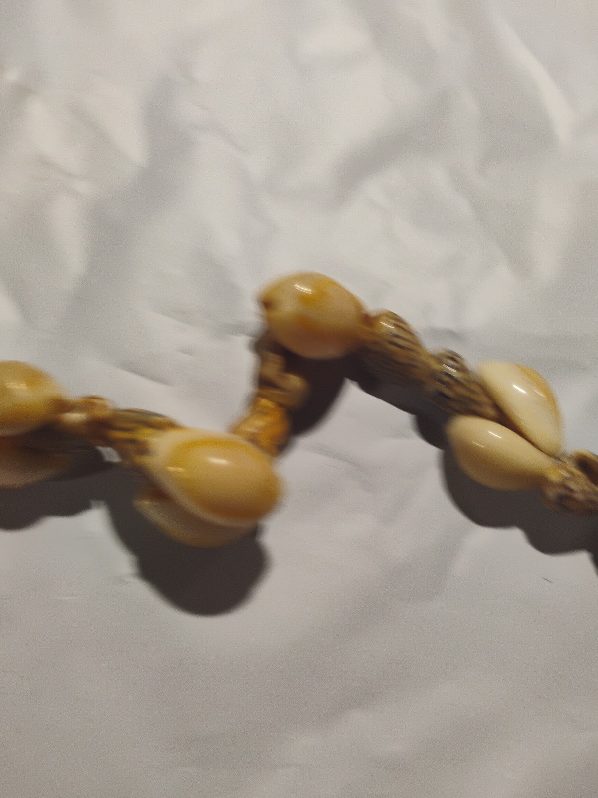 Vintage Sea Shell Single Strand Necklace Umbonium Button Top Beach Boho 28in