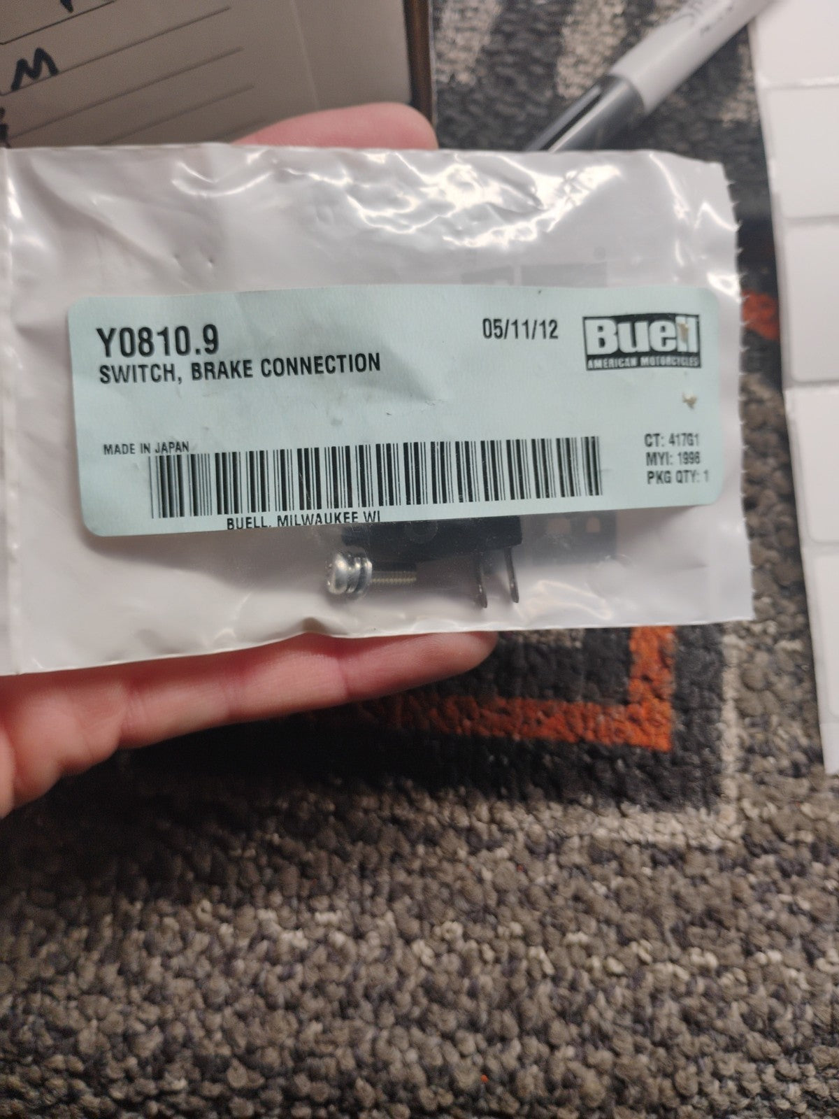 Buell OEM Y0810.9 Brake Switch Connector