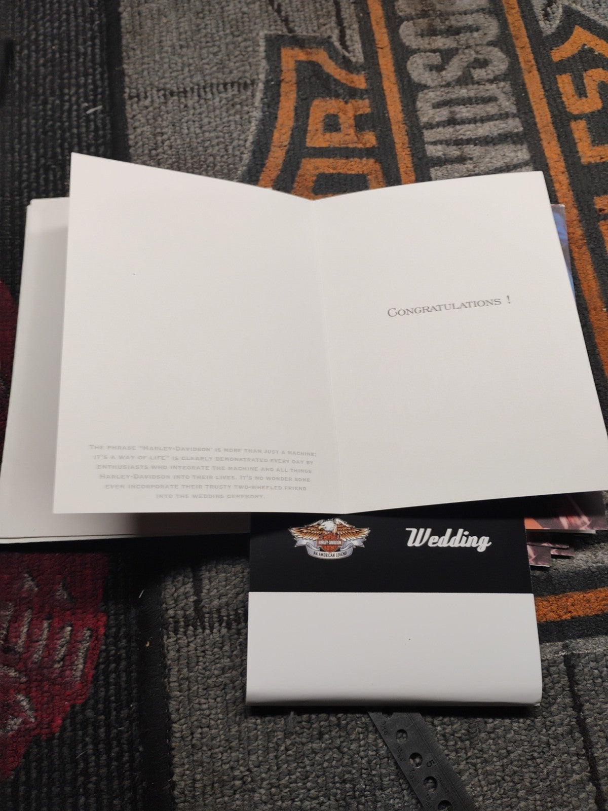 6 Vintage Nos Harley Davidson Just Married Greeting Card Pack With Envelopes 