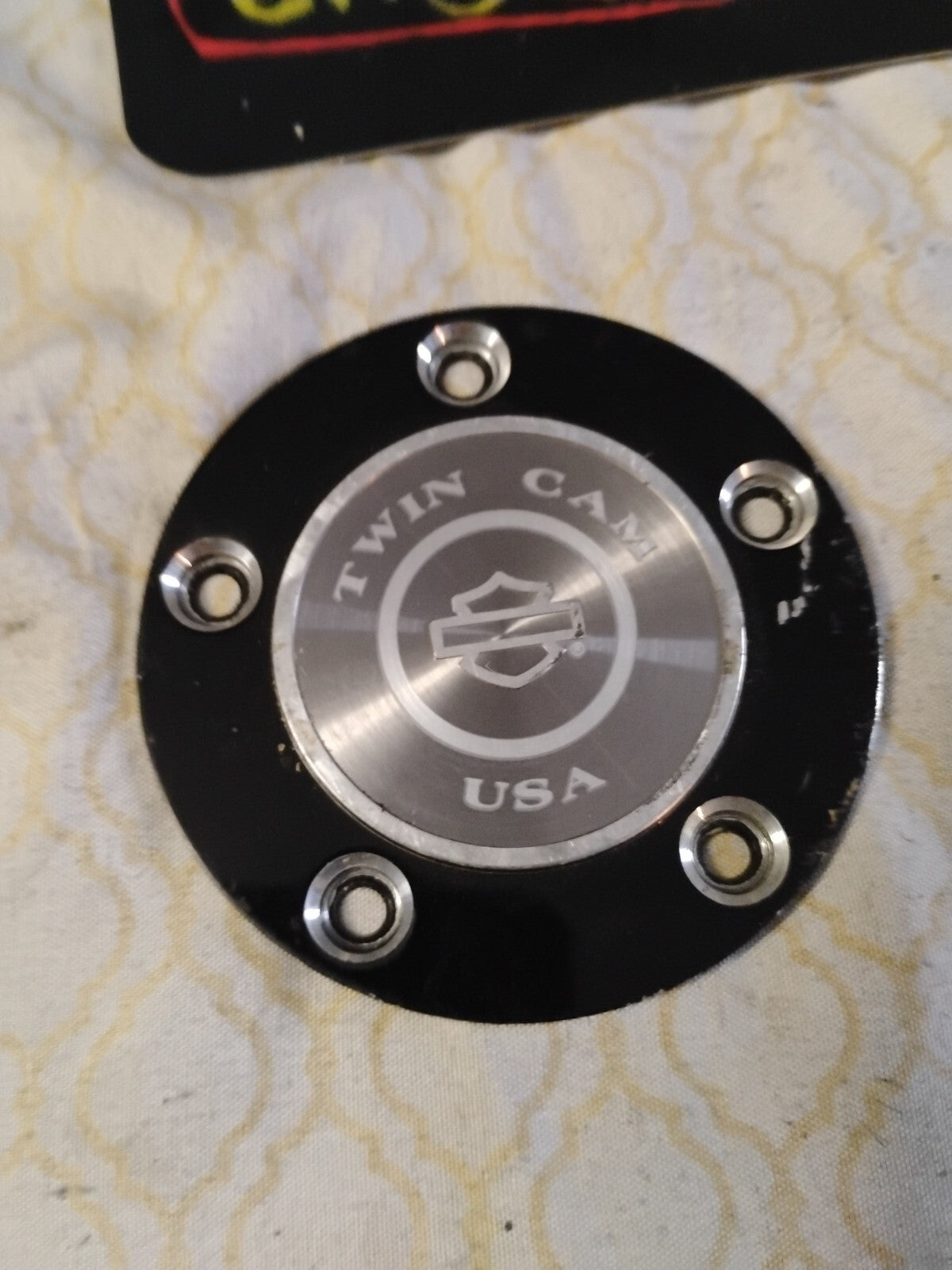 HARLEY DAVIDSON MULTI-FIT 1999-UP TWIN CAM COVER NOS OEM 32519-10 BLK/CHROME