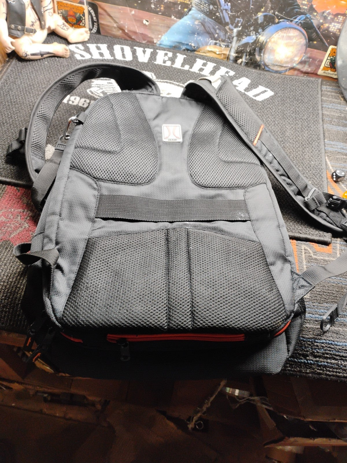 Harley-Davidson Backpack Gray Black Orange Bar & Shield Travel Laptop Motorcycle