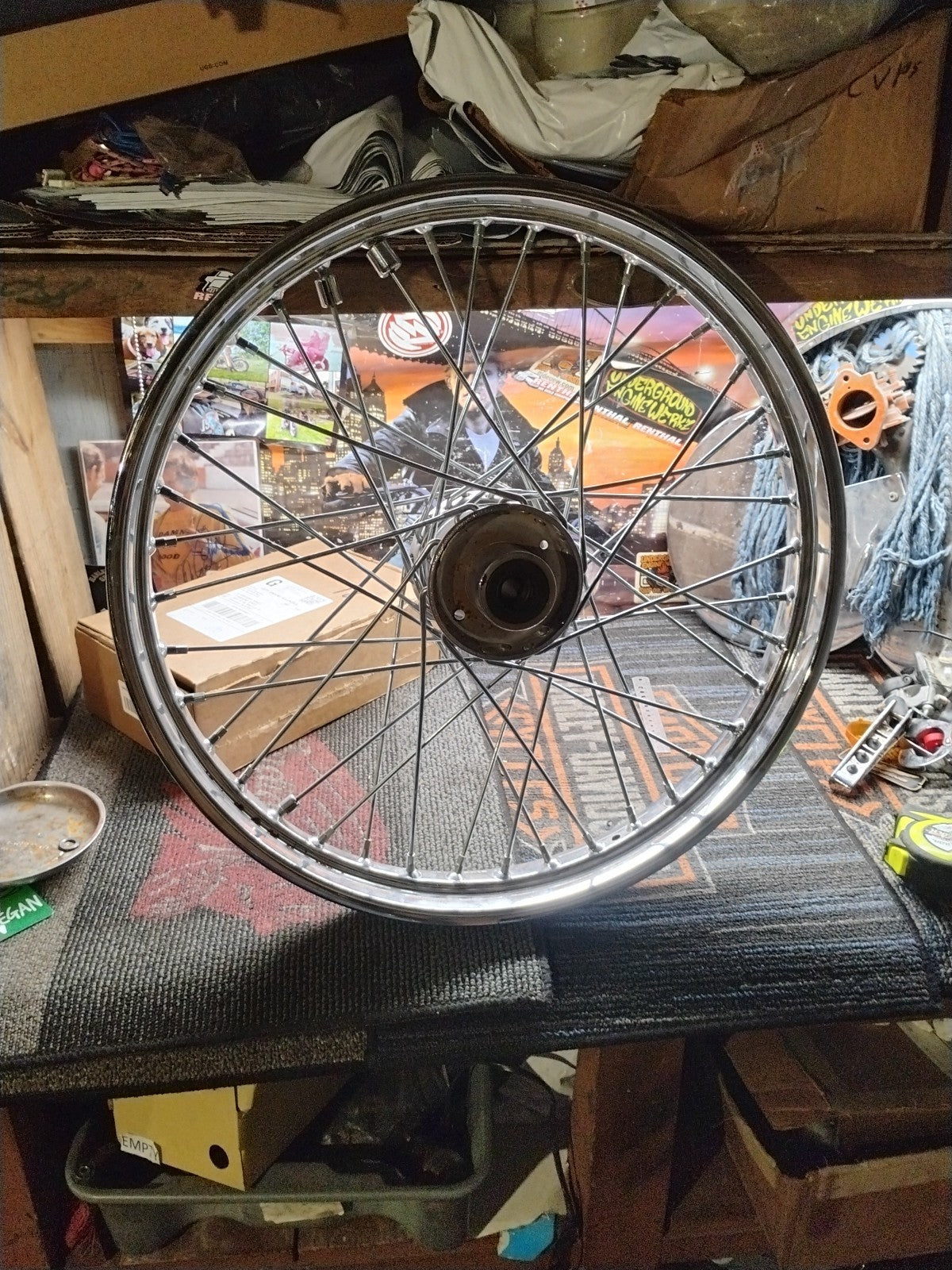 Harley-davidson OEM 21×2.15"Chrome Drop Center Wheel Front Rim STRAIGHT 40 Hole