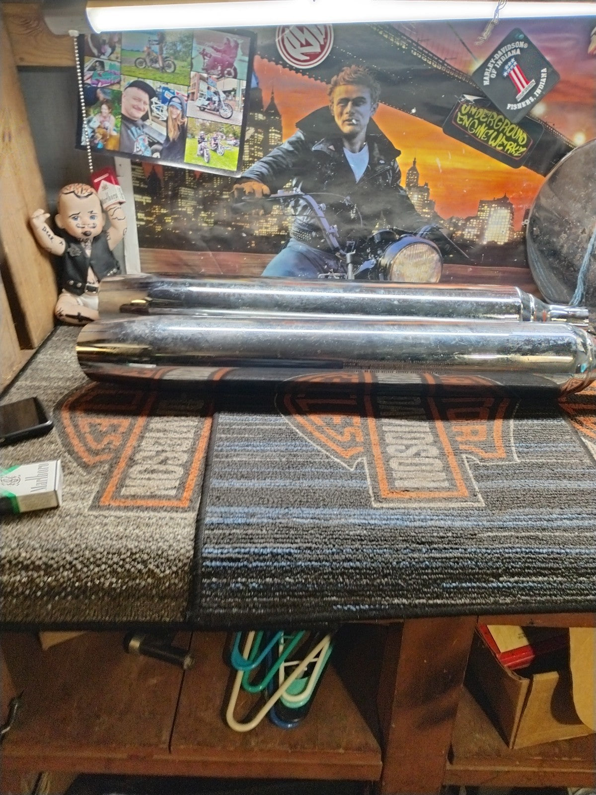 NEW TAKE OFF Road King HARLEY DAVIDSON Muffler Exhaust Pipe # 65546-98 65547-98