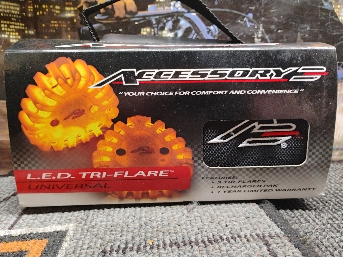 Accessory 3 Rechargeable Tri-Flare LED Warning Flare Kit 