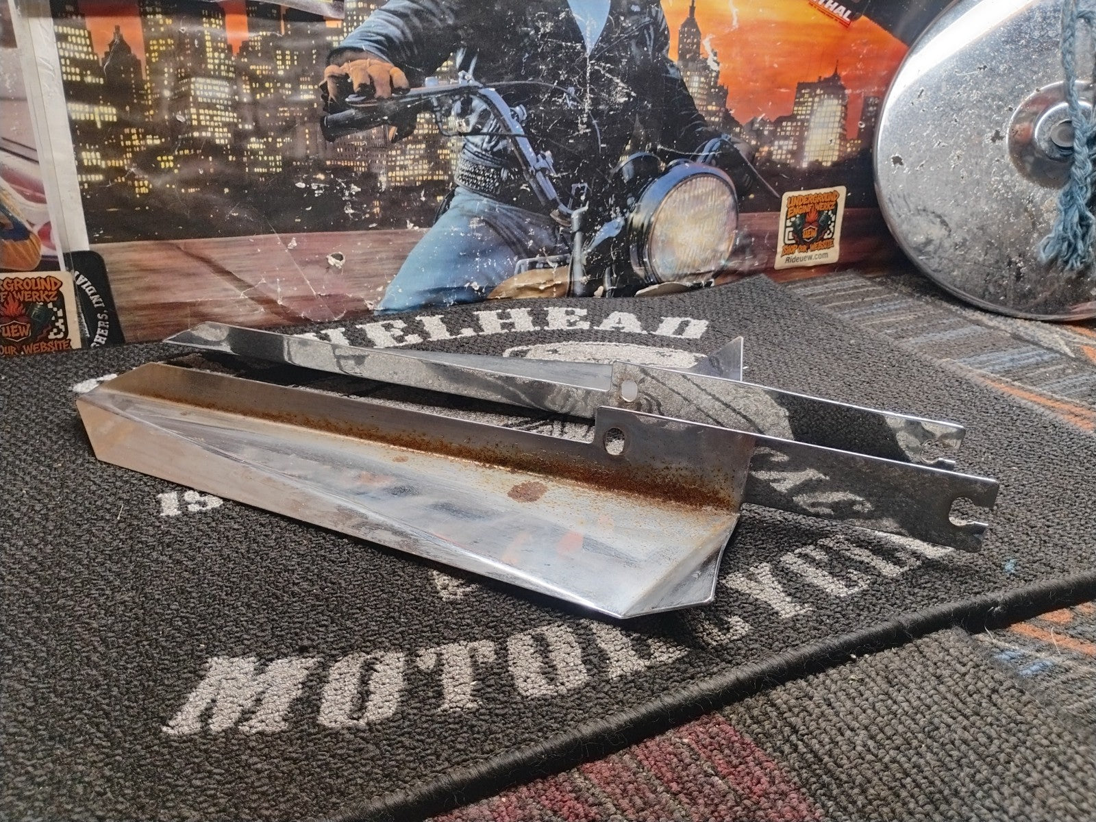 Vintage Harley-Davidson Touring Chrome Wind Guard Windshield Deflector Set OEM