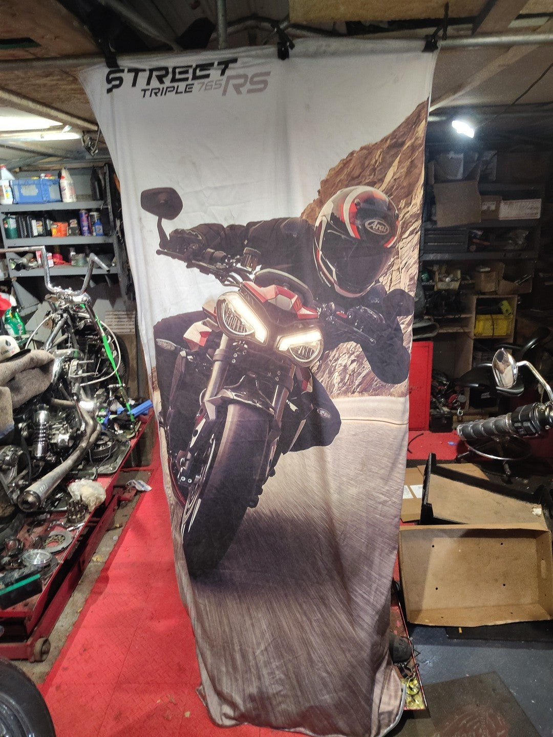 8 Ft Tall Triumph Street Triple 765 RS Flag Banner Advertisement