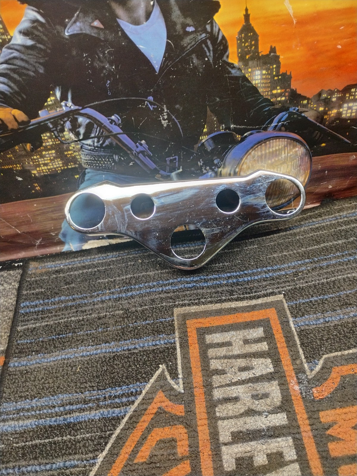 Harley Davidson Dyna Chrome Top Triple Tree Cover  fits Harley Davidson Dyna