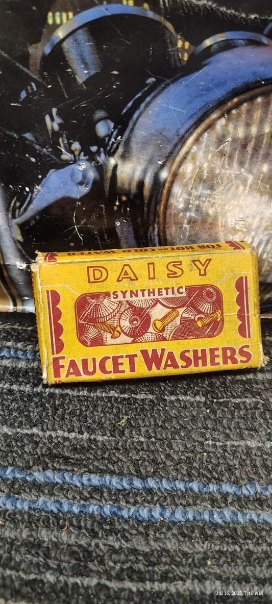 Vintage Pkg. Daisy Household Products Neoprene Rubber Faucet Washers Empty Box