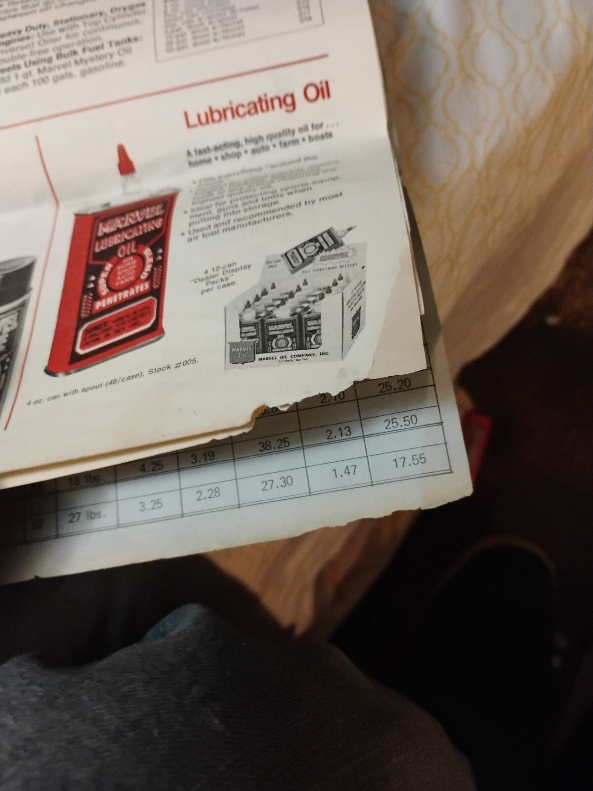 1979 Marvel Mystery Oil Sales Ad And Price Sheet