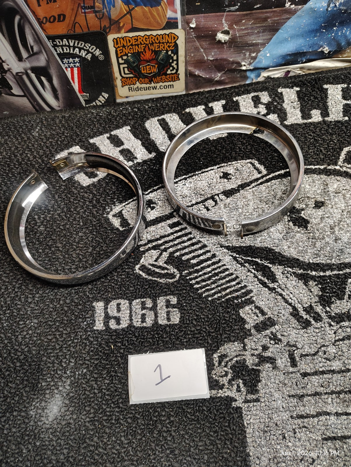 Harley-Davidson Passing Lamp Trim Rings 4.5" Pair Chrome OEM 69732-05