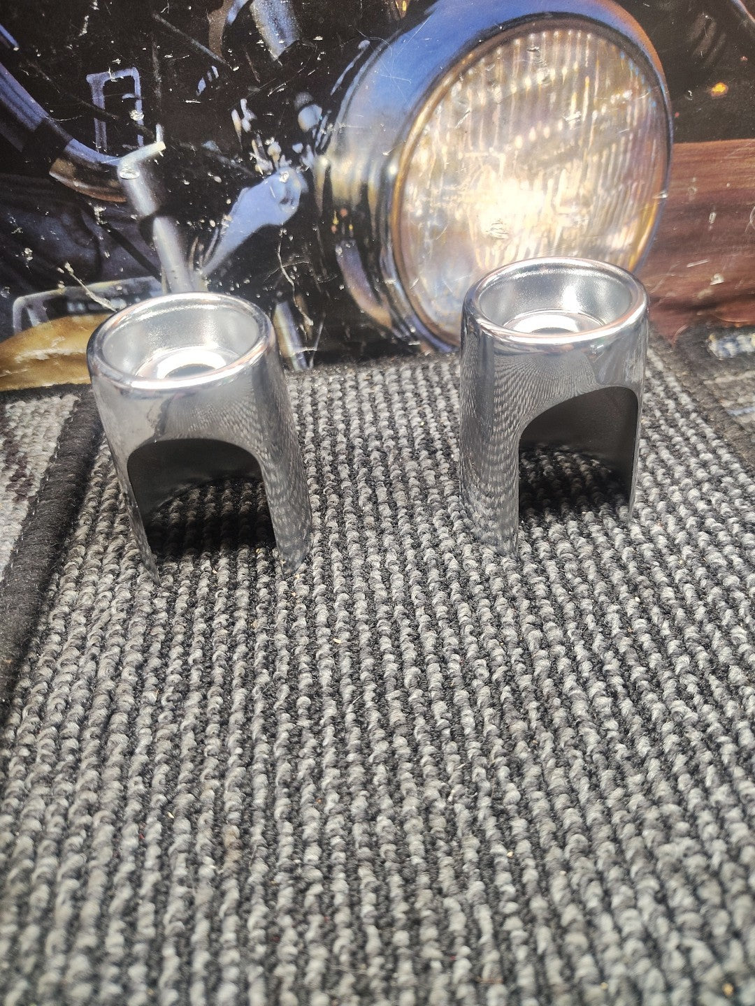 Upper Shock Stud Covers Chrome Tall Style fits 2017 Harley Davidson Twin Cam 