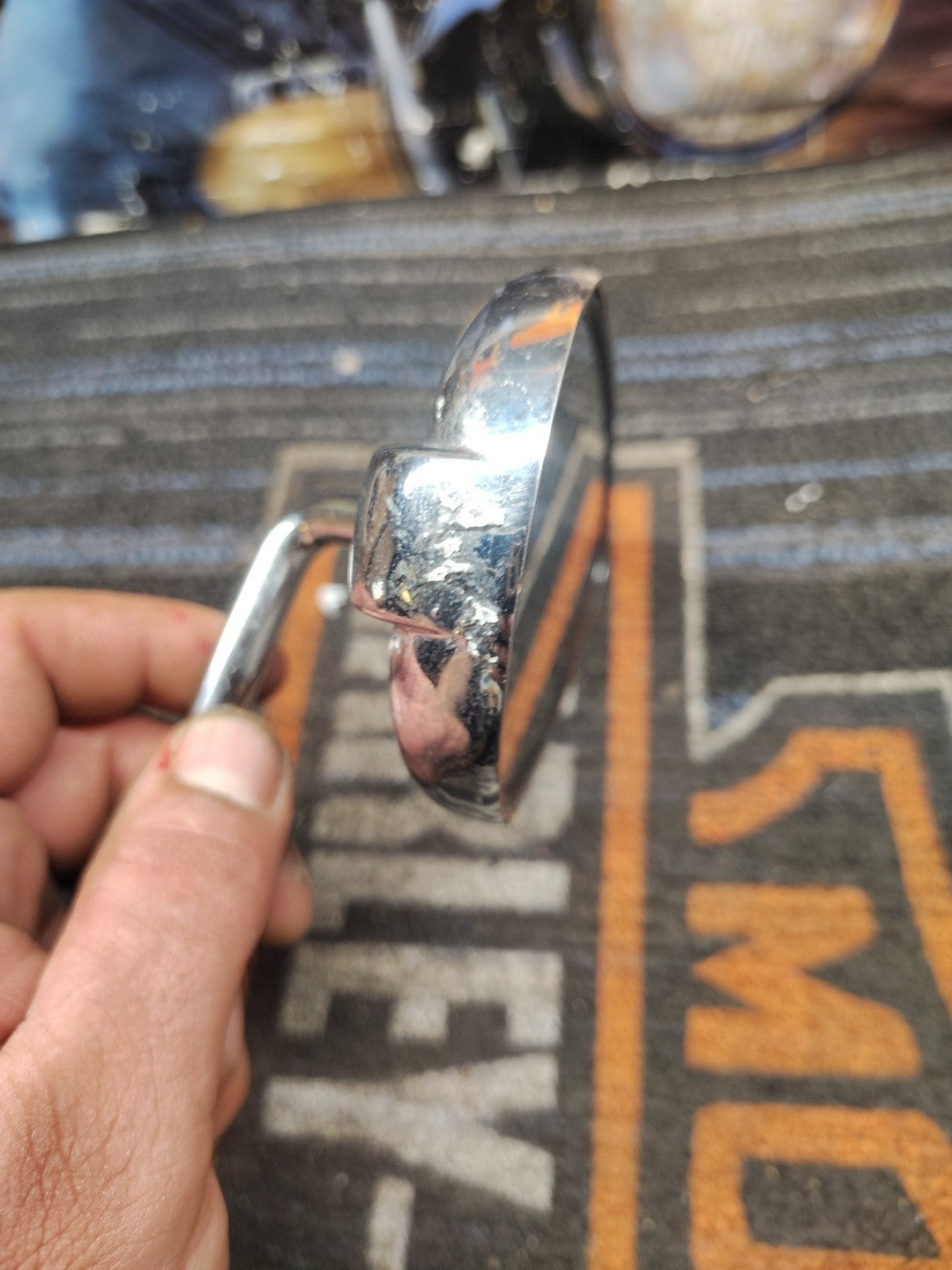 Harley Dyna Sportster Softail FXR & Sportster Right Chrome Rear View Mirror