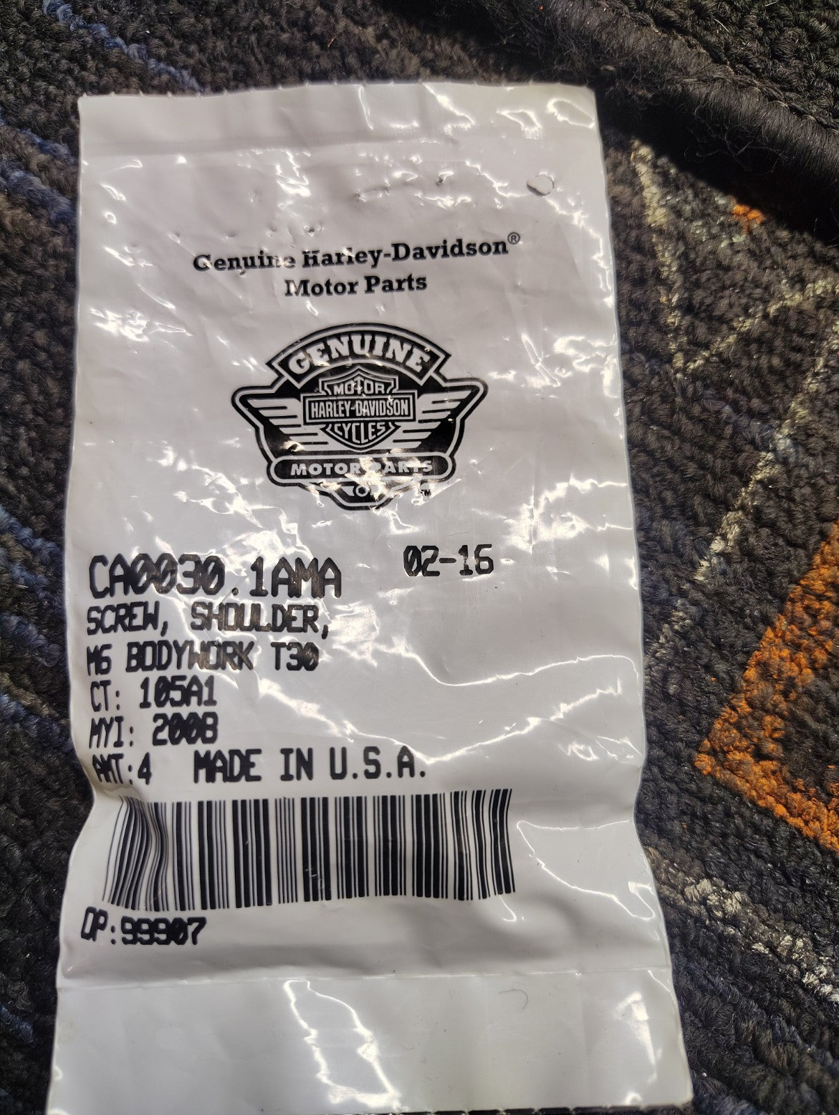 NOS OEM Harley-Davidson Shoulder Screw Bodywork T30 CA0030.1AMA