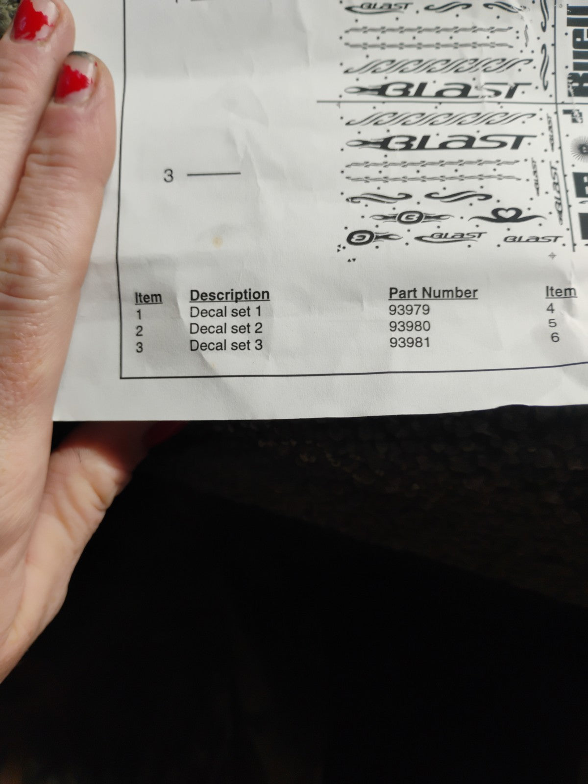 NOS Buell Blast Mesa Personal FX Art Decal Set 1 H-D 13622-00Y