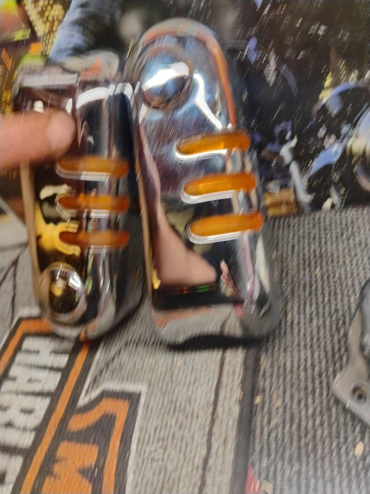 HARLEY DAVIDSON TOURING FLH LOWER FORK COVER SLIDER W/ RUNNING LIGHTS