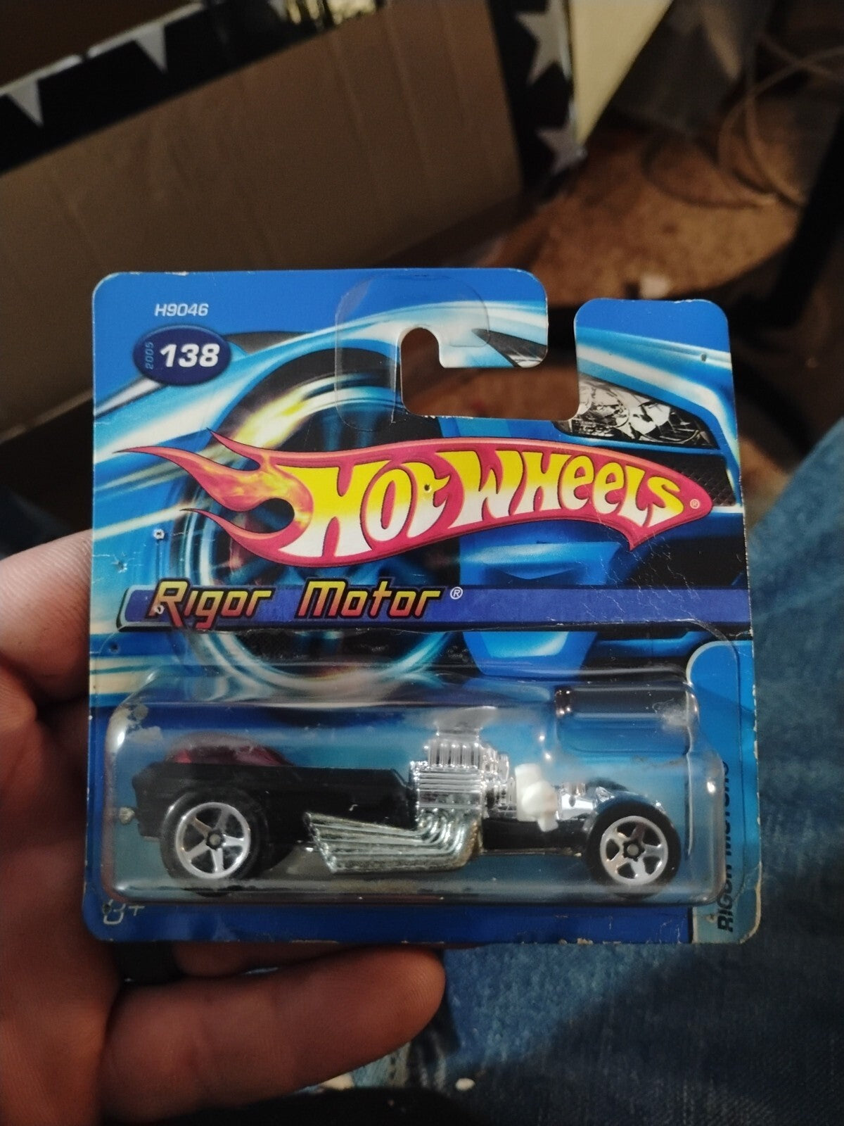 2005 Hot Wheels Rigor Motor #138 Black Short Card (Name Middle of Card)