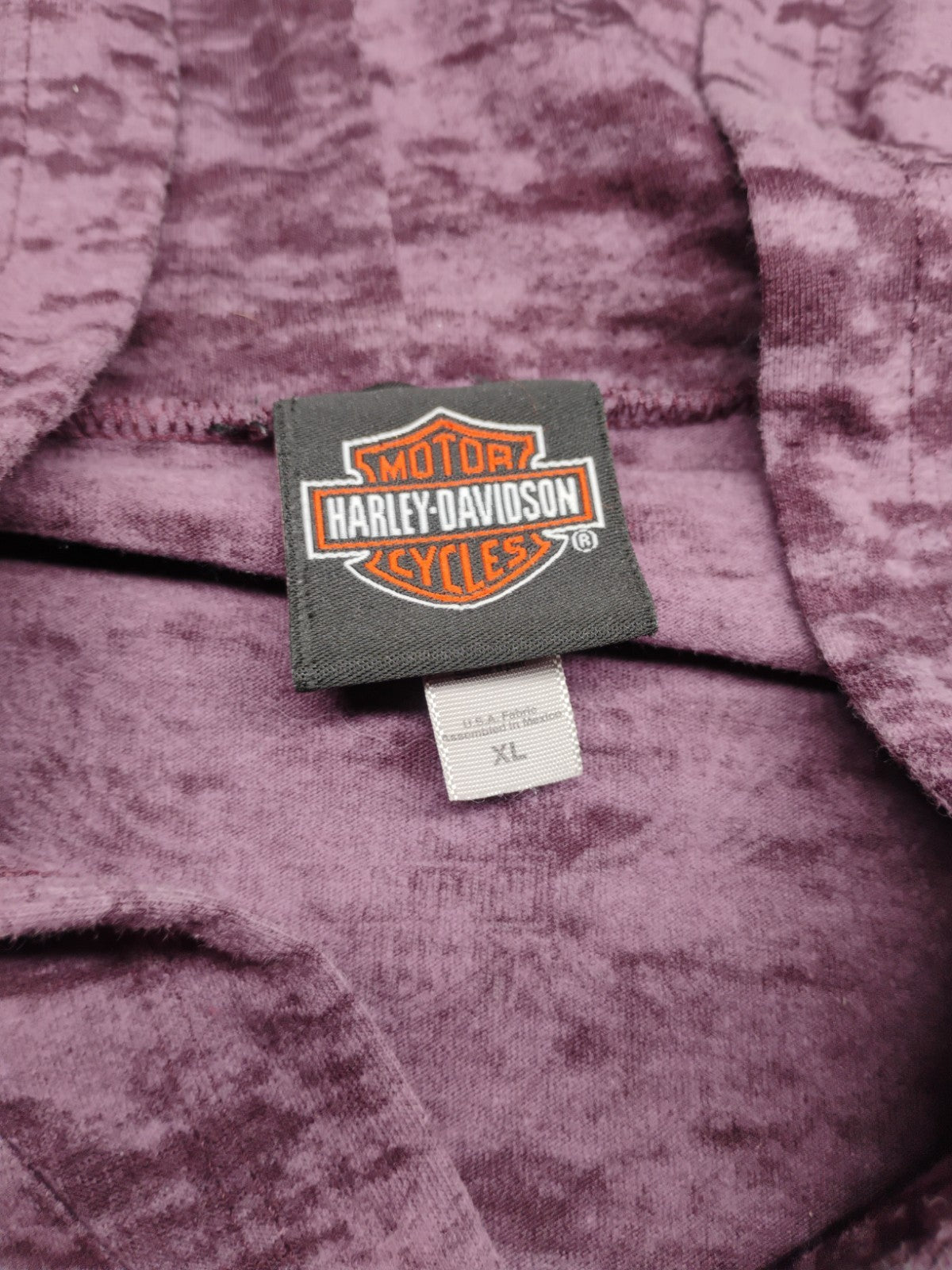 Harley-Davidson Women's XL Purple Burnout Hooded Long Sleeve Seattle WA