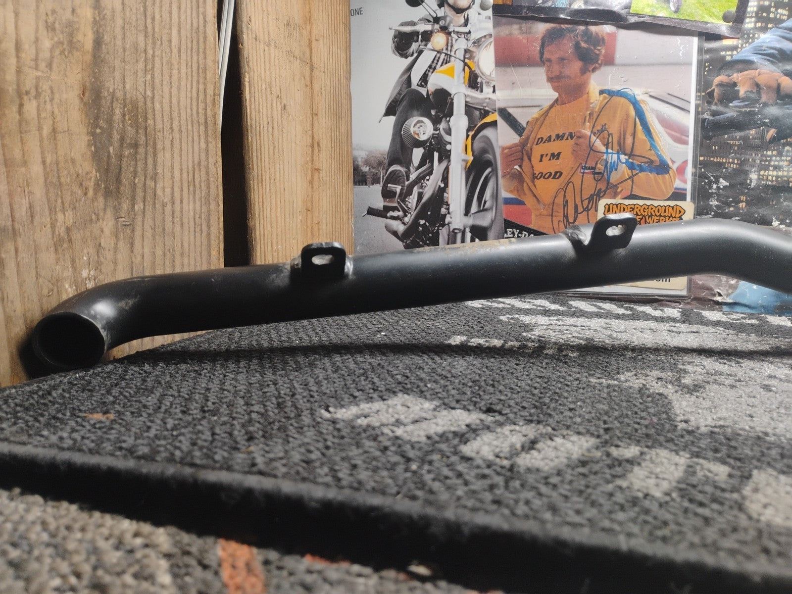 OEM Harley-Davidson Sportster Exhaust Support Bracket Black Steel