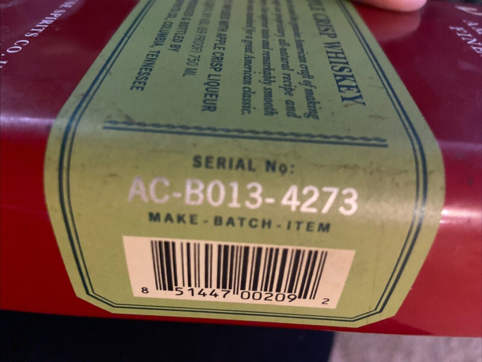 Antique/VTG Stillhouse Spirits Co USA APPLE CRISP WHISKEY TIN 750ml