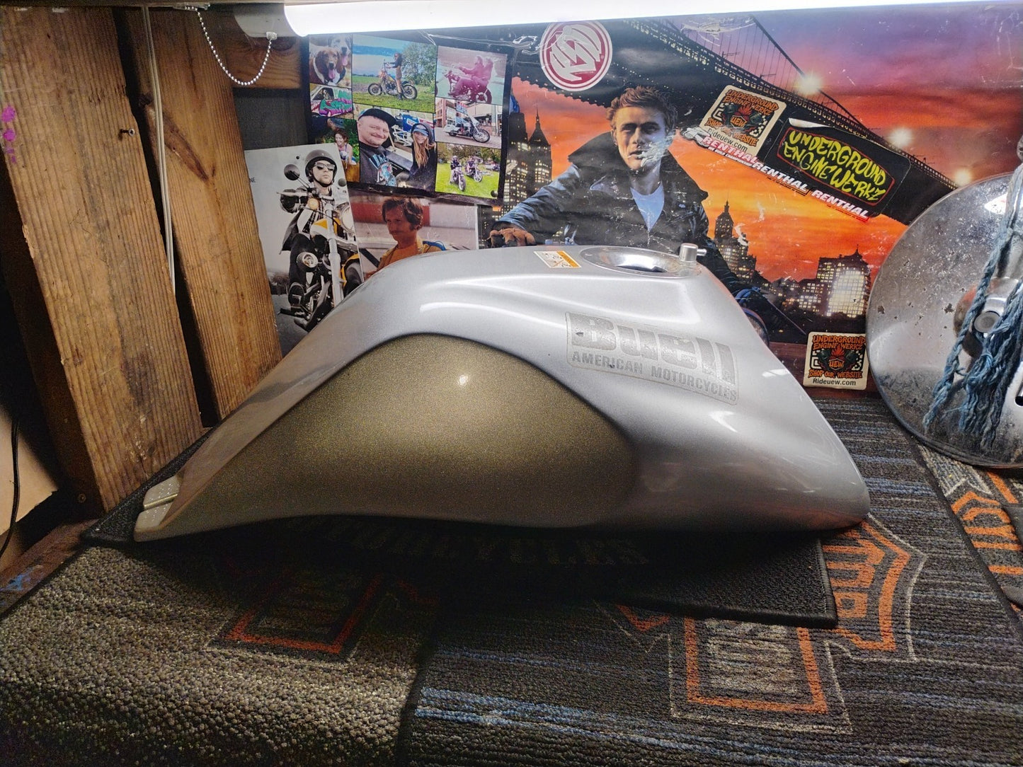 2002 Buell M2 Cyclone Silver Manta Ray Gas Fuel Tank OEM
