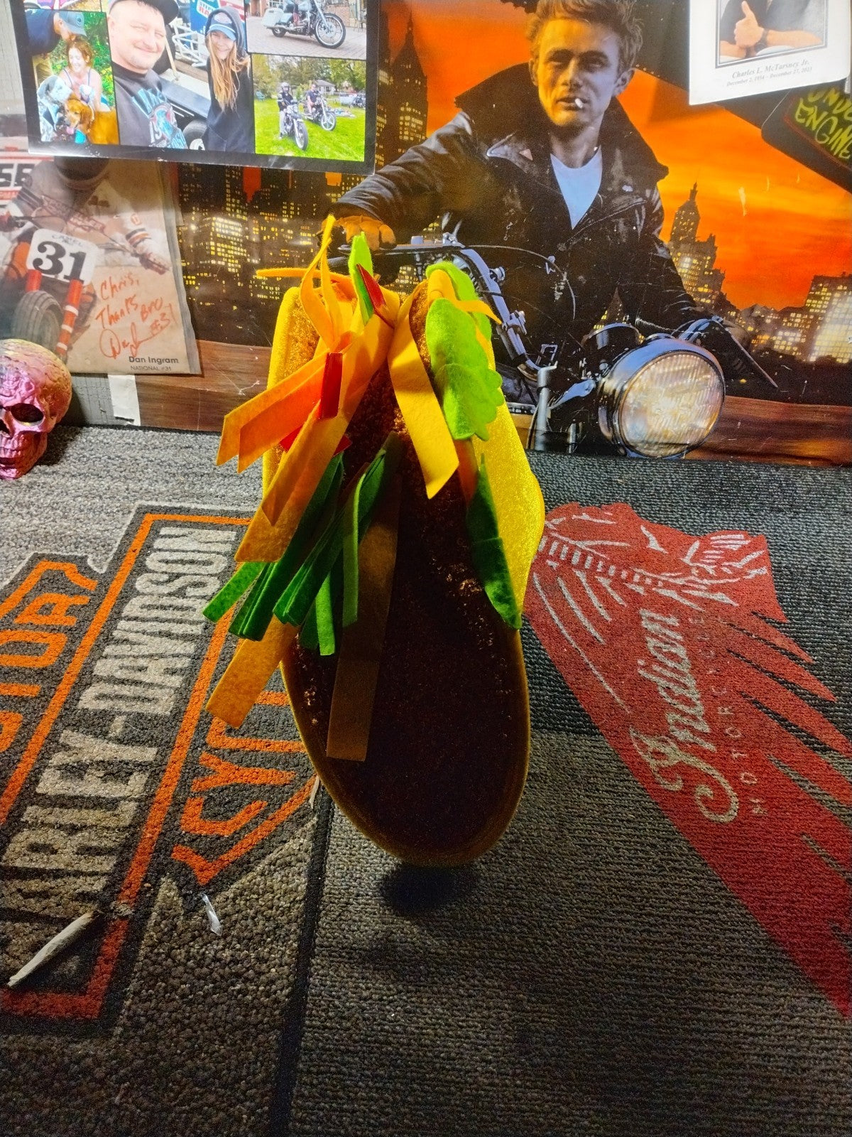 Adult Fiesta Yellow Taco Party Hat Novelty Food Prop Halloween Costume Accessory