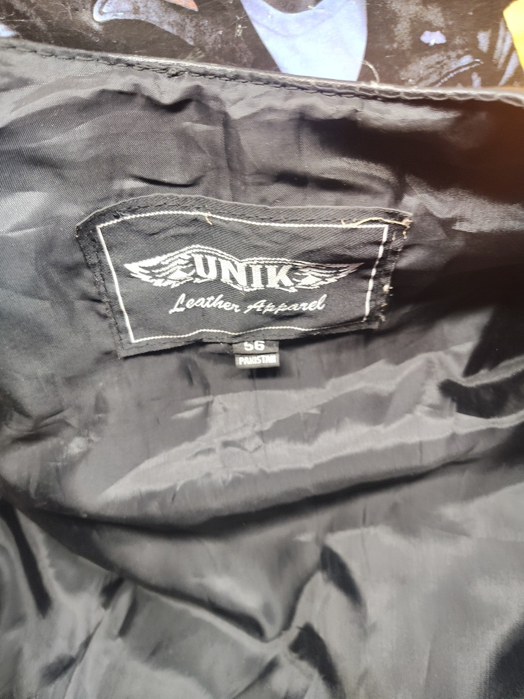 Old$ Genuine Leather Black Front Snap W/ Side Lace Up Motorcycle Vest Men's 56