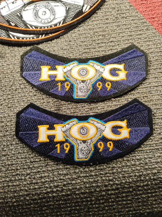 HARLEY DAVIDSON HOG 1999 EMBROIDERED PATCH MOTORCYCLE BIKE CHOPPER 5 7/8" x 2"  