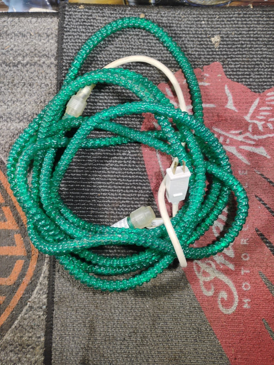 St Patrick's Day Green Rope Lights 15 Foot Crystal Iced Indoor Outdoor With Box