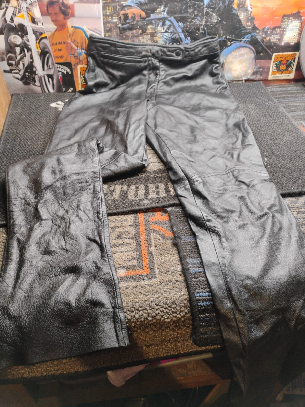 Wilsons Leather Maxima Black Leather Pants Women's Size 6 Motorcycle Biker