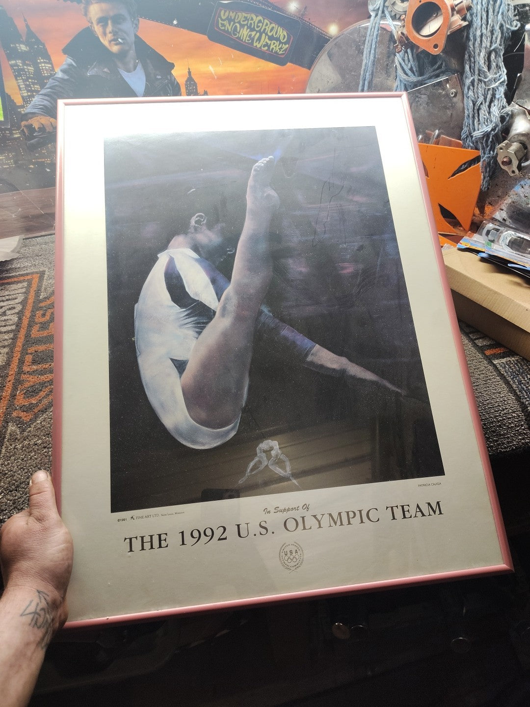 1992 US OLYMPIC GYMNASTICS TEAM 18x24" Framed OFFICIAL Poster by PATRICIA CAJIGA